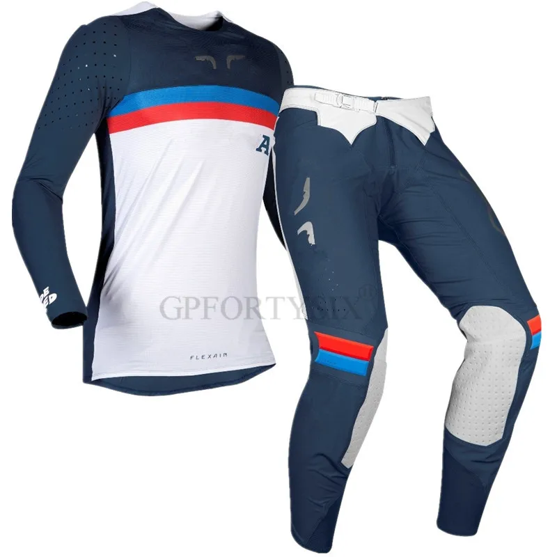 White ALPINES FOX Flexair гоночные мотоциклетные костюмы MTB BMX Dirt Bike Мотокросс Защитное снаряжение внедорожные велосипедные комплекты - Цвет: White