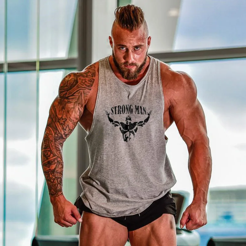 Хлопковые майки Deltoid для спортзала мужские без рукавов Майки мальчиков одежда
