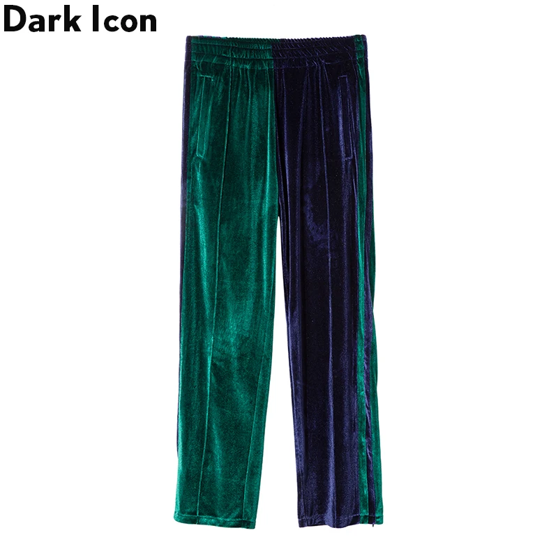 Мужские бархатные брюки с широкими штанинами Dark Icon лоскутные эластичной талией