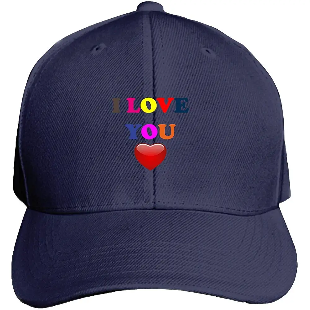 Бейсболка I Love You с плоским козырьком, регулируемая бейсболка s для мужчин и женщин