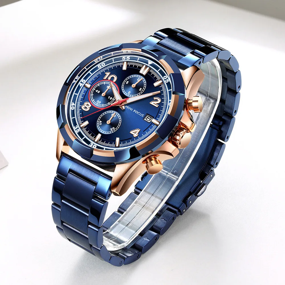 

Minifocus Fox Mf0198g Brand Genuine Product Hot Selling Multi-functional Calendar Night Light Waterproof Business MEN'S Watch