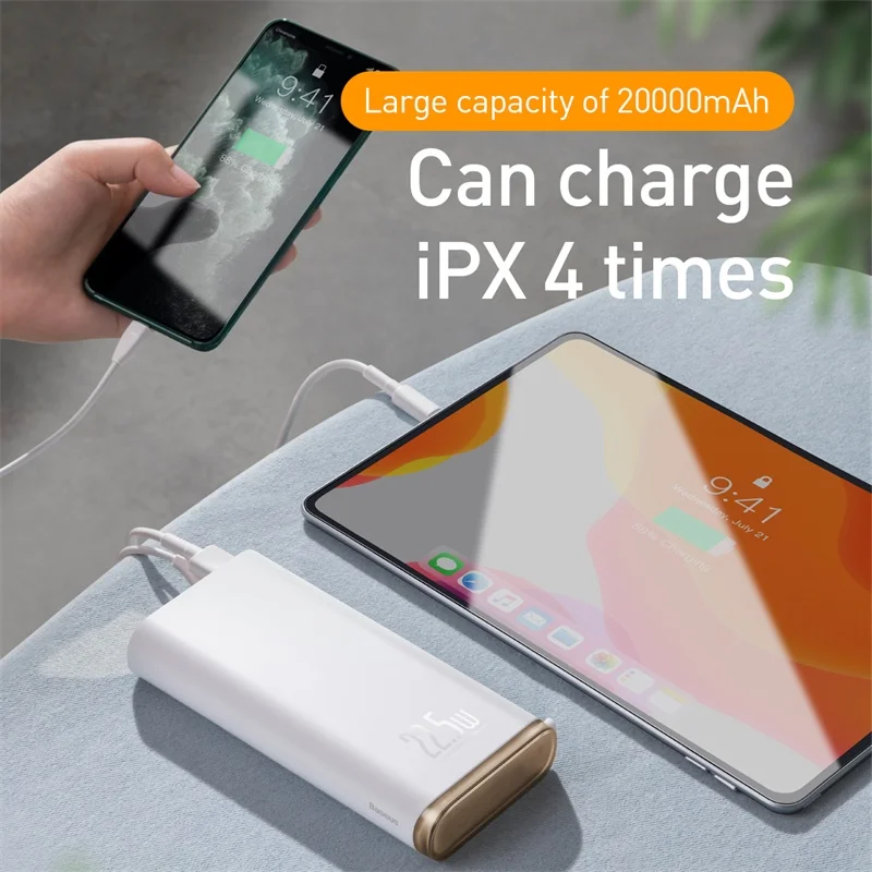 Baseus 20000mAh Power Bank LED Display Quick Charge 3.0 FCP Fast Charge PowerBank External Battery for iPhone XR X Xs Samsung