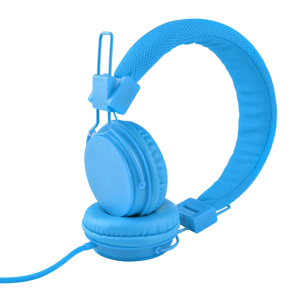 Foldable Wired Cord On Ear Kids Children Stereo Headphones Adjustable Built in Mic Headset E H004