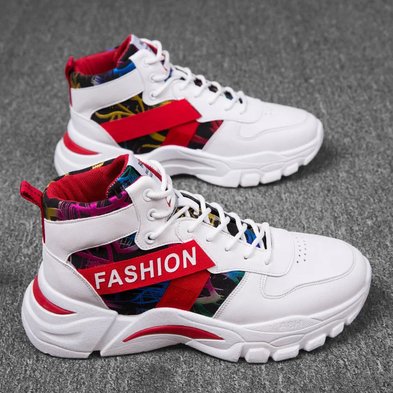 

2019 Autumn New Style Online Celebrity MEN'S SHOES Korean-style Versatile Trend Hight-top Sports Casual Elevator Shoe Men's Tren