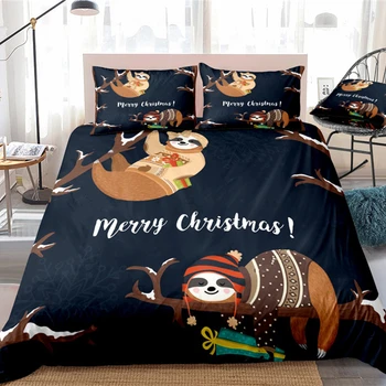 

Cute Sloth Pattern Home Textiles Bedclothes 2/3pcs Duvet Cover Pillowcase Soft Breathable Queen King Size Bedding Set