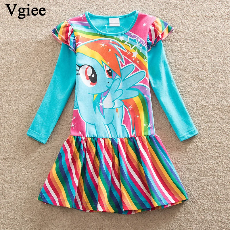 

Vigee Girls Dresses Fall Winter 2019 Long Sleeve Birthday Party Wedding for Girl Dress Cartoon Pattern Dresses CC561