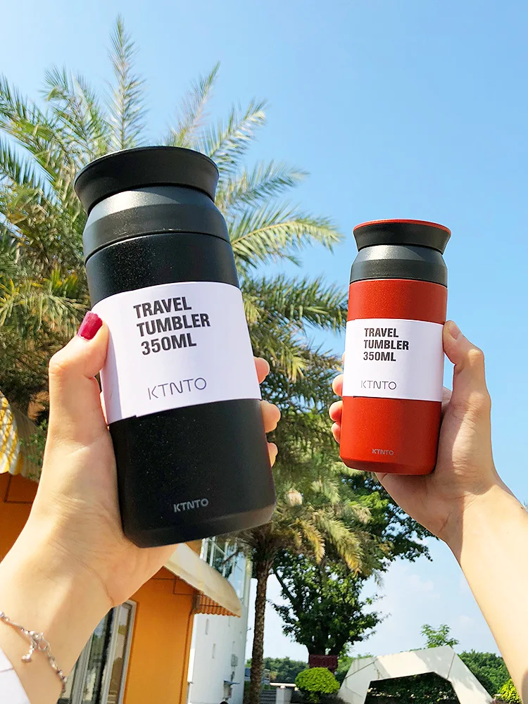 

Creative Literature And Art Vacuum Bottle Men's Simple Korean-style Fresh Student Portable Isolated Online Celebrity INS Water C