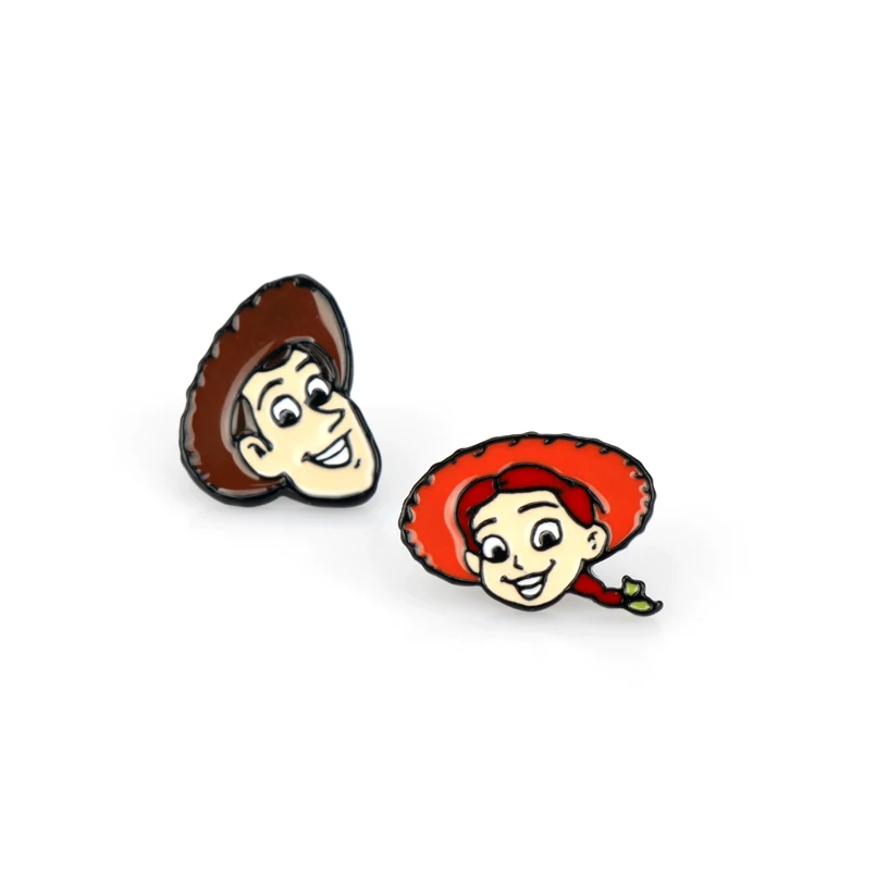 Toy Story Anime One Piece Luffy Tom and Jerry Alice in Wonderland Stud Earrings The Nightmare Before Christmas Jack Sally Cute Earrings - Окраска металла: Toy Story