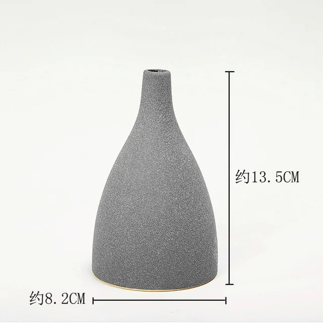 Grey B Скандинавская Мода керамическая ваза дзен украшение дома гостиная Настольная сушеная Цветочная ваза украшение художественные ремесла свадебные подарки - Цвет: Grey B