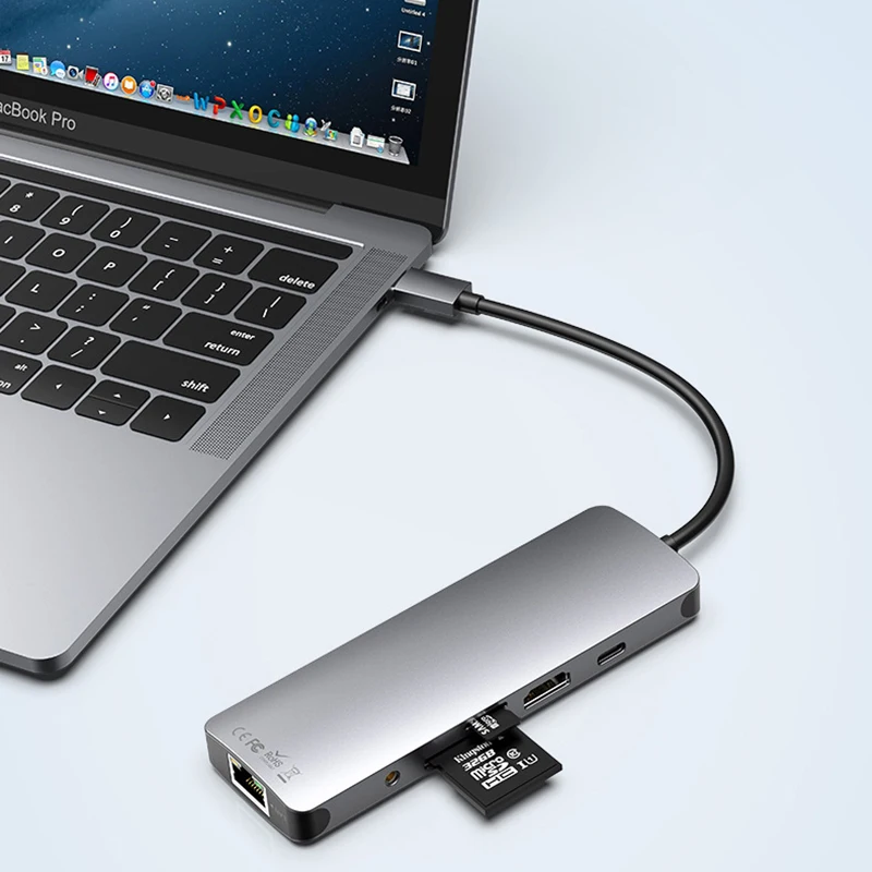 Тип-c ноутбук смарт Док-станция для подзарядки телефона 9 в 1 USB HDMI адаптер совместимый для Macbook Hp Dell lenovo samsung huawei Xiaomi