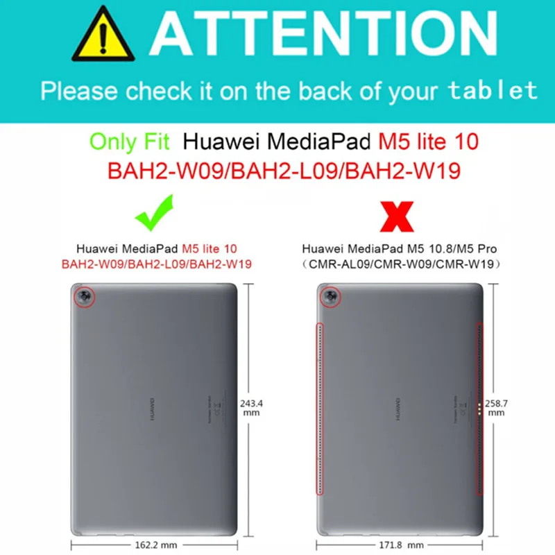 Умный чехол-подставка для huawei MediaPad M5 Lite 10 BAH2-W19/L09/W09 Ультратонкий Роскошный чехол из искусственной кожи для медиаpad M5 Lite 10,1"