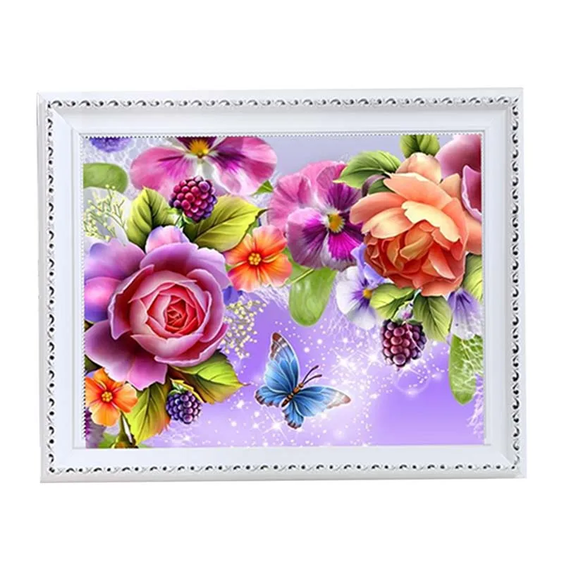 

Full Square Diamond 5D DIY Diamond Painting "Butterfly and Flower" Embroidery Cross Stitch Rhinestone Painting Decor Gift