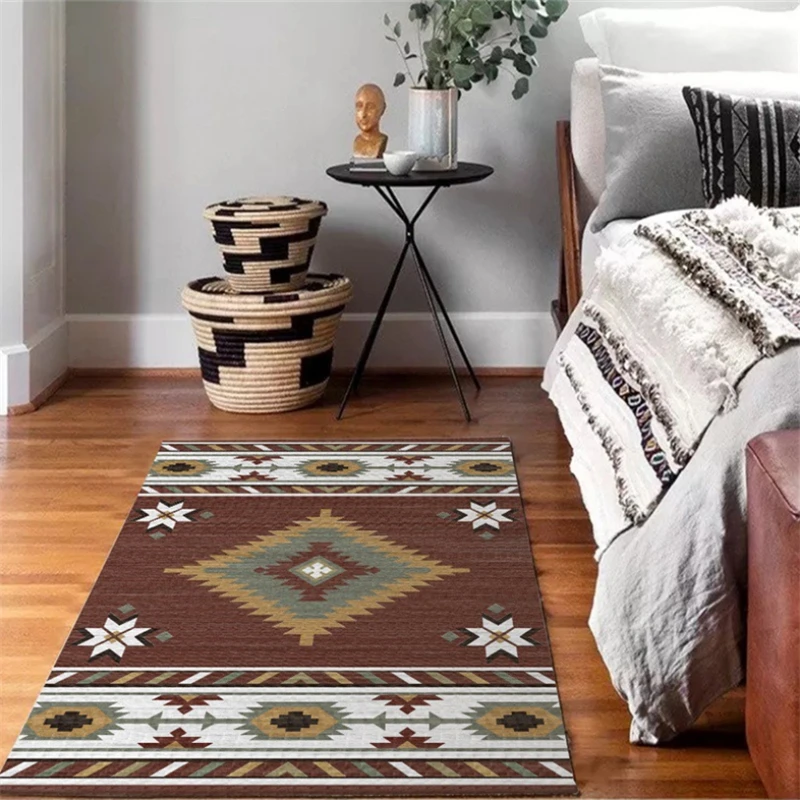 Ковер AOVOLL для гостиной, геометрический, этнический стиль, белый, коричневый, ковер для детской комнаты, Скандинавское украшение, для дома, для ребенка
