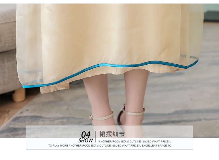 Fs5972@ лето стиль женское платье ретро Cheongsam большой размер платье шифон Вышивка с коротким рукавом длинное платье