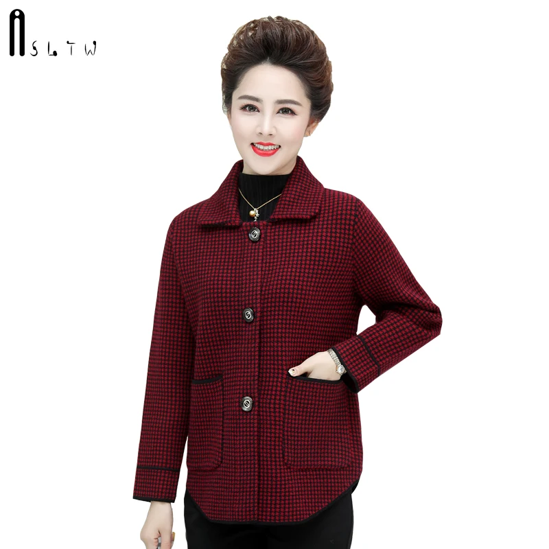 ASLTW старинный кардиган пальто осенне-зимний отворот однобортный Кардиган Женский Плюс Размер Свободный кашемировый свитер женский