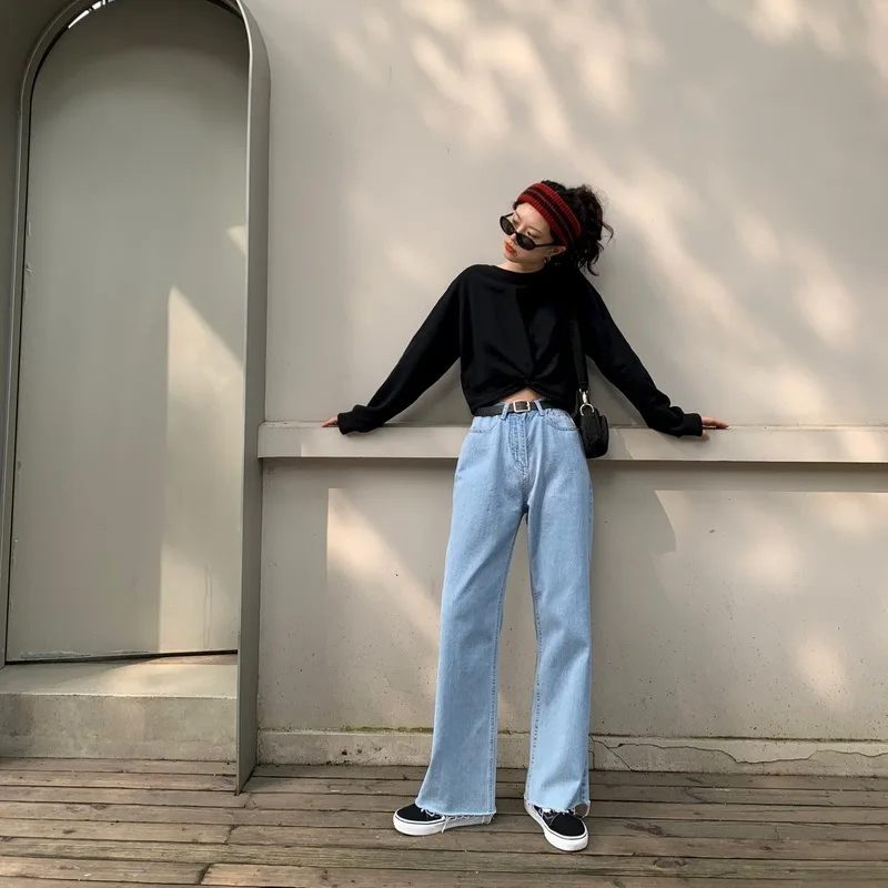 Long Sleeve Autumn Tops For Women 2020 Solid O-Neck Cotton Tops Tie Casual Fashion Short Woman T-shirts Two Colors