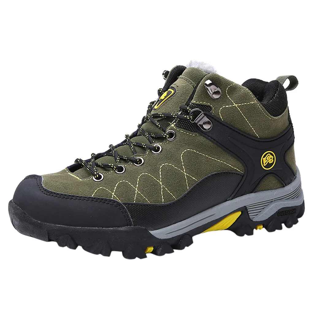 SAGACE autumn and winter men's sports boots couple slip plus velvet warm cotton shoes comfortable hiking shoes