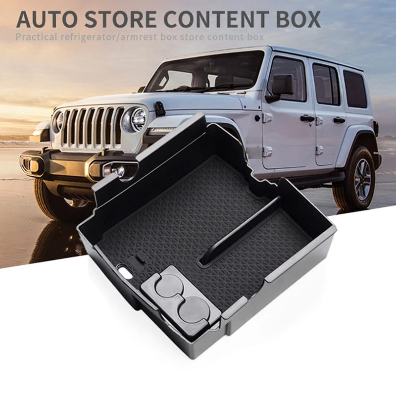 Car Central Armrest Box Storage For JEEP Wrangler JL 2018-2020 Sport Interior Accessories Coin BLACK | Автомобили и мотоциклы