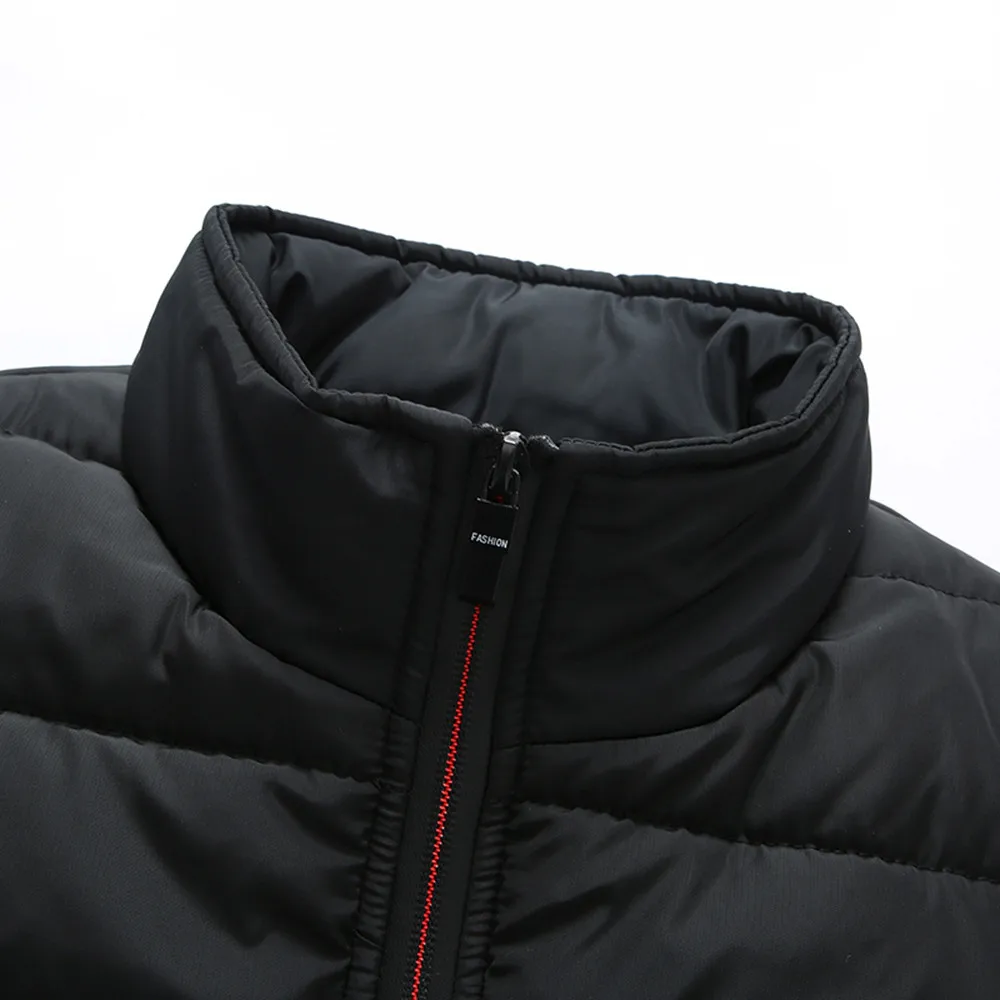 JAYCOSIN Men's Jackets Vests Autumn Winter Coat Padded Cotton Vest Warm Waistcoat Hooded daily Thick Vest Jacket Top casual