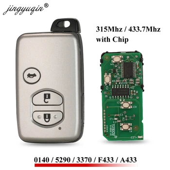 Keyforkess 3 BTN di KeylessGo Entry A Distanza di Chiave Dell'automobile Per Toyota Landcruiser Prado F433 A433 Camry Corona 0140 3370 5290 315/433MHz