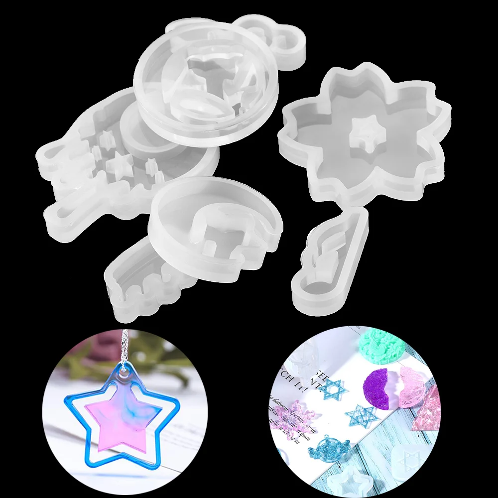 

1pcs Silicone Mold Deer Snowman Snowflake Pendant Resin Silicone Mould DIY handmade Jewelry Making Epoxy Resin