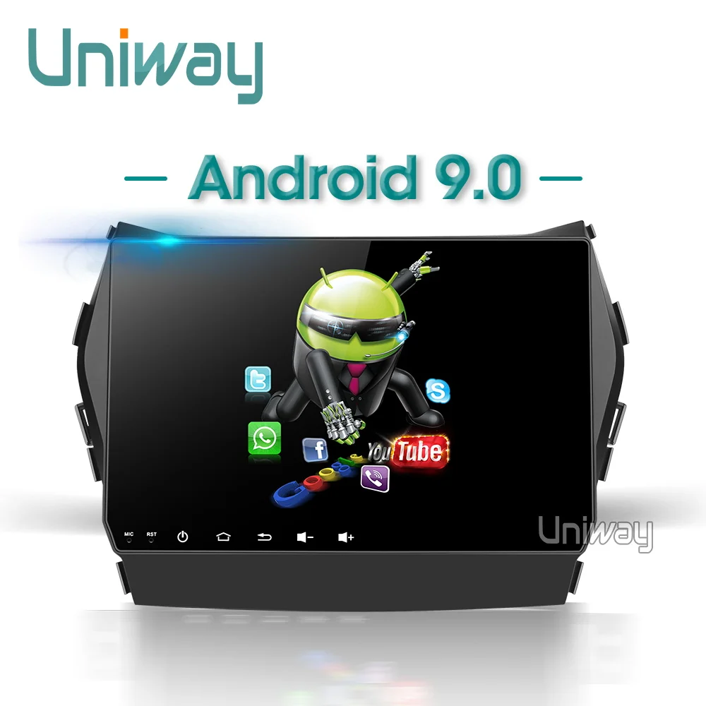 Uniway AIX459071 ips android 9 0 автомобильный dvd для hyundai IX45 Santa fe 2013 2014 радиоприемник стерео