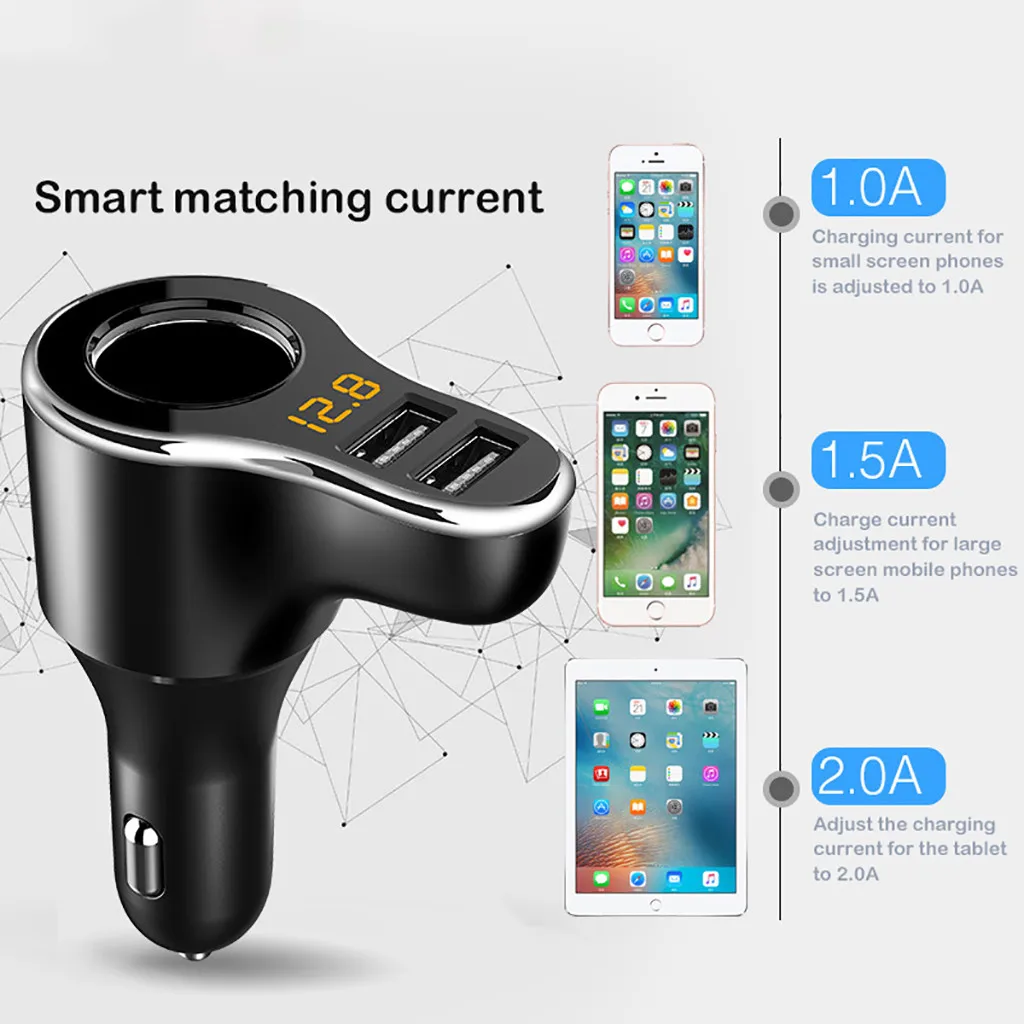 Многофункциональное автомобильное зарядное устройство для смартфона, usb-прикуриватель, двойной Usb, быстрая зарядка, автомобильные аксессуары для iPhone, huawei# Ger