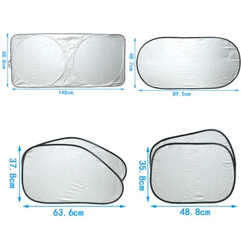 

Reflective Sun shade 6PCS Windshield UV Protection Sun Block Folding Kit