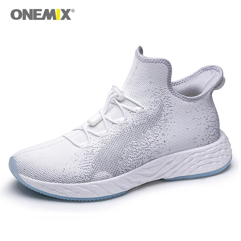 

ONEMIX Man Running Shoes for Men 350 Reflective 3M Sneakers High-Tech Elastic Anti-Skid Boots Outsole Gypsophila Jogging Shoes