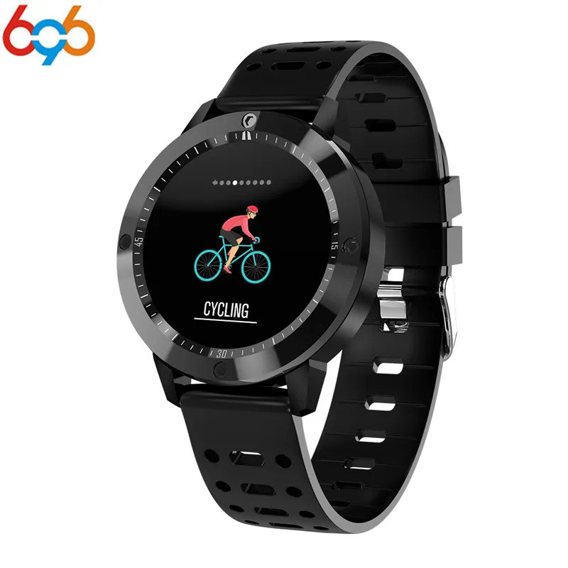 CF58 Смарт часы большой круглый цветной экран Водонепроницаемый умный здоровье кровяное давление сердечного ритма Bluetooth спортивный браслет - Цвет: black