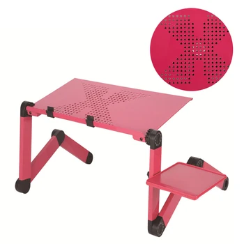 

1PC Foldable Laptop Desk Aluminum Alloy Laptop Stand Portable Bed Top Book Desk Multi-purpose Laptop Storage Rack