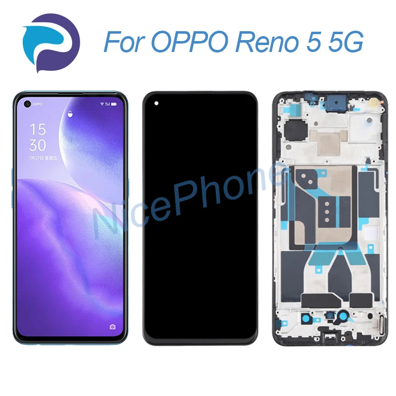 

for OPPO Reno 5 5G LCD Screen + Touch Digitizer Display 2400*1080 PEGM00, PEGT00, CPH2145 Reno 5 5G LCD Screen Display