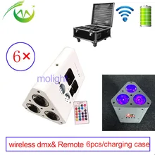 Батарея беспроводный светодиодный сценический светильник Uplighting 3*18 Вт диджей, мигающий свет RGBWA УФ беспроводные светильники dmx с направлением света снизу вверх Свадьба Uplighting