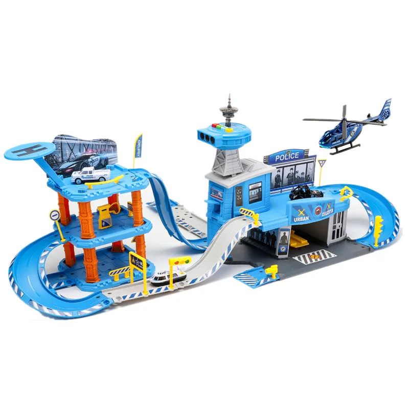 

Parking Lot Toy Set Stop Multi-Car Large Engineering / Police / Fire Rail Car Children Garage for Cars Toys Boy Car Model