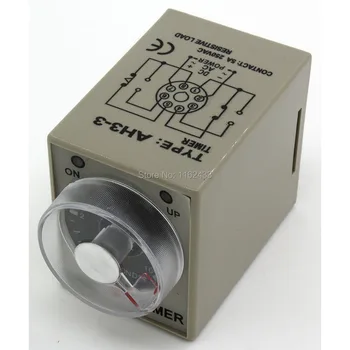 

AH3-3 AC 220V 10s On-delay SPDT with SPDT instantaneous contact time relay AH3 series 220VAC delay timer