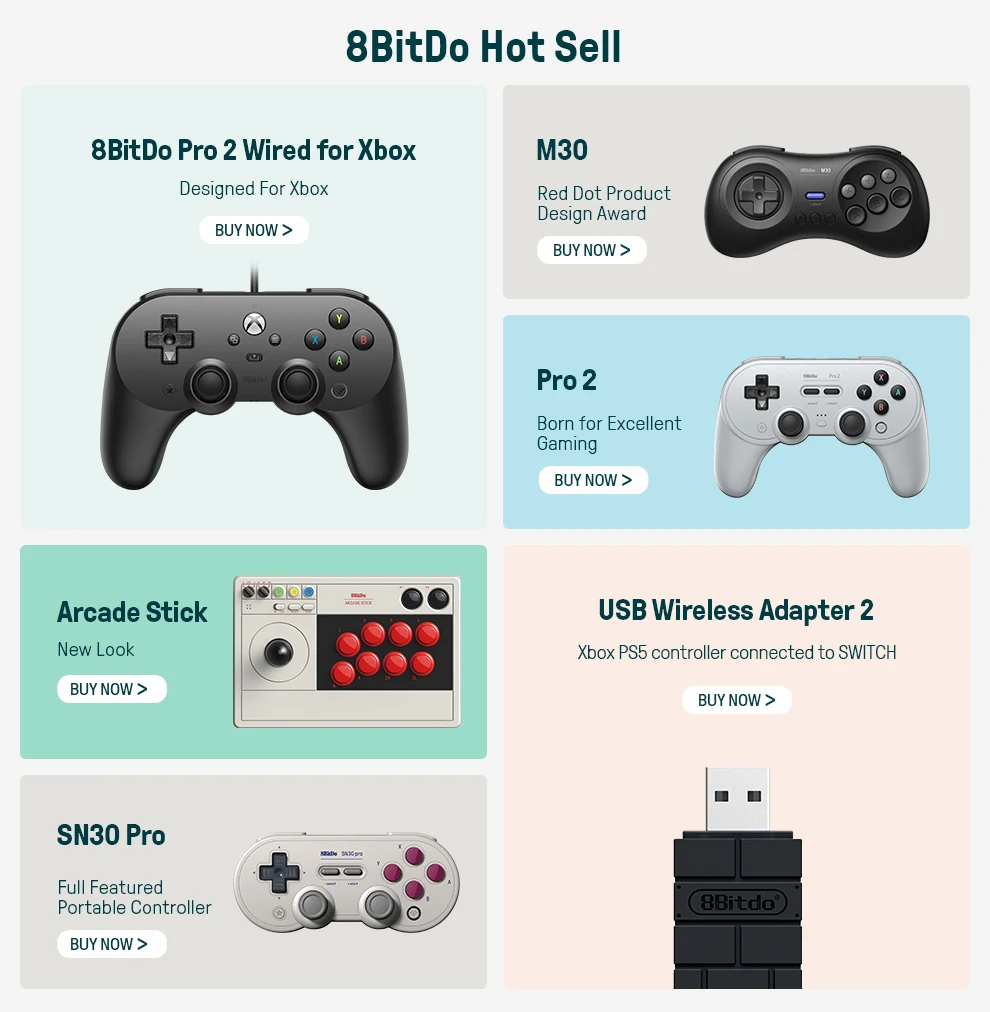 8BitDo SN30 2.4G Wireless Gamepad for Original SNES/SFC (SN/SF/Transparent Edition) - Super NES