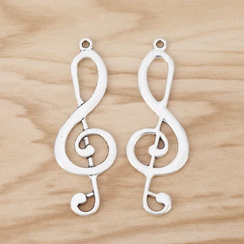 

10 Pieces Large Treble Clef Music Note Charms Pendants for Jewellery Making Findings 60x21mm
