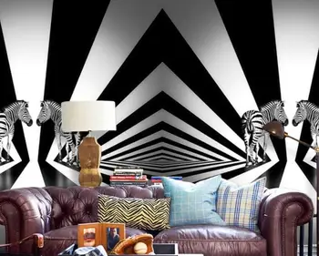 

custom HD home improvement wallpapers 3D photo White line zebra 3d wallpaper Living room bedroom Art background