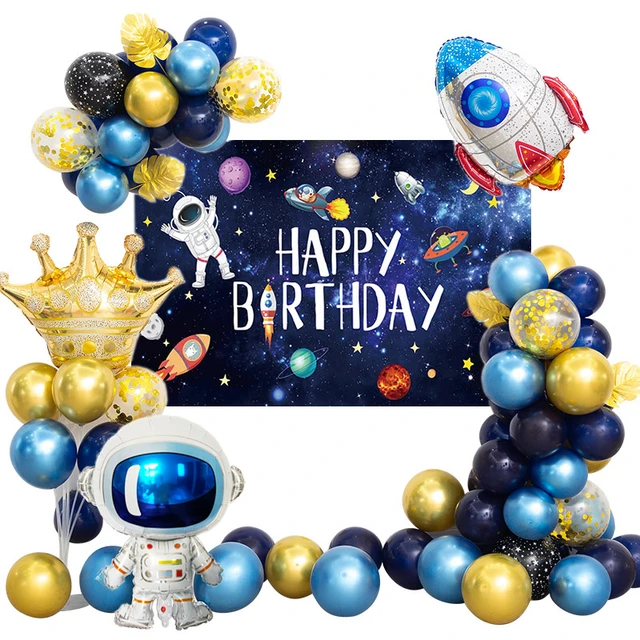 Ballon hélium fusée pour déco anniversaire enfant thème astro