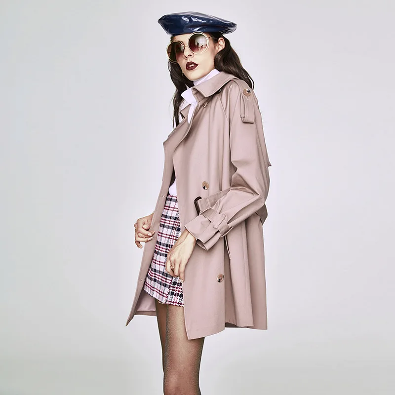 

Windbreaker Women's 2019 Spring and Autumn New Style Loose Medium-and-long Short-coat Women Jackets Coat Women Clothes