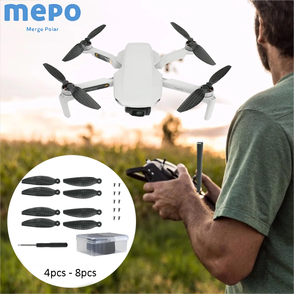 

Mavic Mini Carbon Fiber Propeller for DJI Mavic Mini Drone Quick Release Blades Spare Props Low Noise with Screws