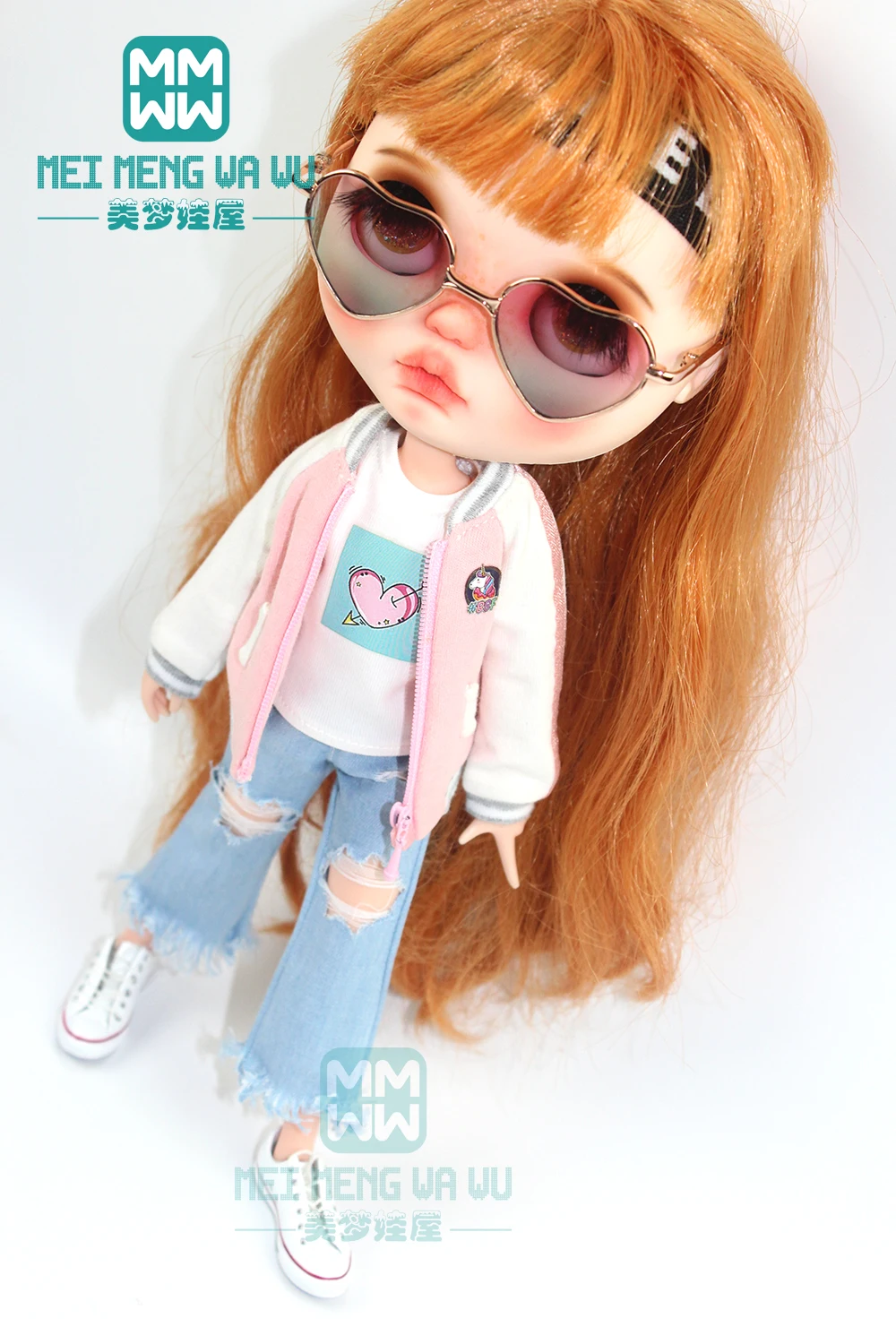 1 шт. одежда Blyth doll модный розовый Свитшот джинсы для Blyth Azone OB23 OB24 кукла 1/6 Рождественский подарок