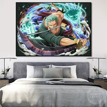

Roronoa Zoro One Piece Samurai Poster Wall Art Decoration Anime Canvas Painting Cuadros Mural Home Kids Room Decor