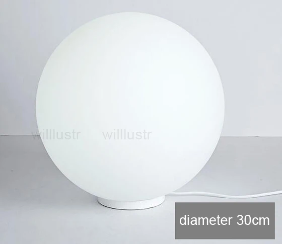 diameter 30cm Современный светодиодный Настольный светильник с круглым шариком матовое молочно-белое мировое стекло Dioscuri для отелей, спальни, дивана, кровати, боковой прикроватный Настольный светильник - Цвет абажура: diameter 30cm