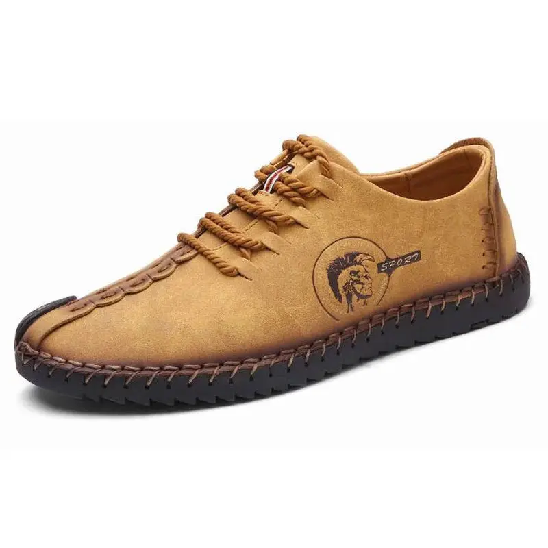 

2020 Spring Autumn Breathable Men Business Casual Leather Shoes Leather Soft Bottom Lazy Moccosin Driving Shoes Large Size 38-48