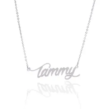 

Necklace Customized Stainless Steel Necklace Nameplate Choker Pendant English Name Jewelry Necklace AAA Quality 45 Fonts