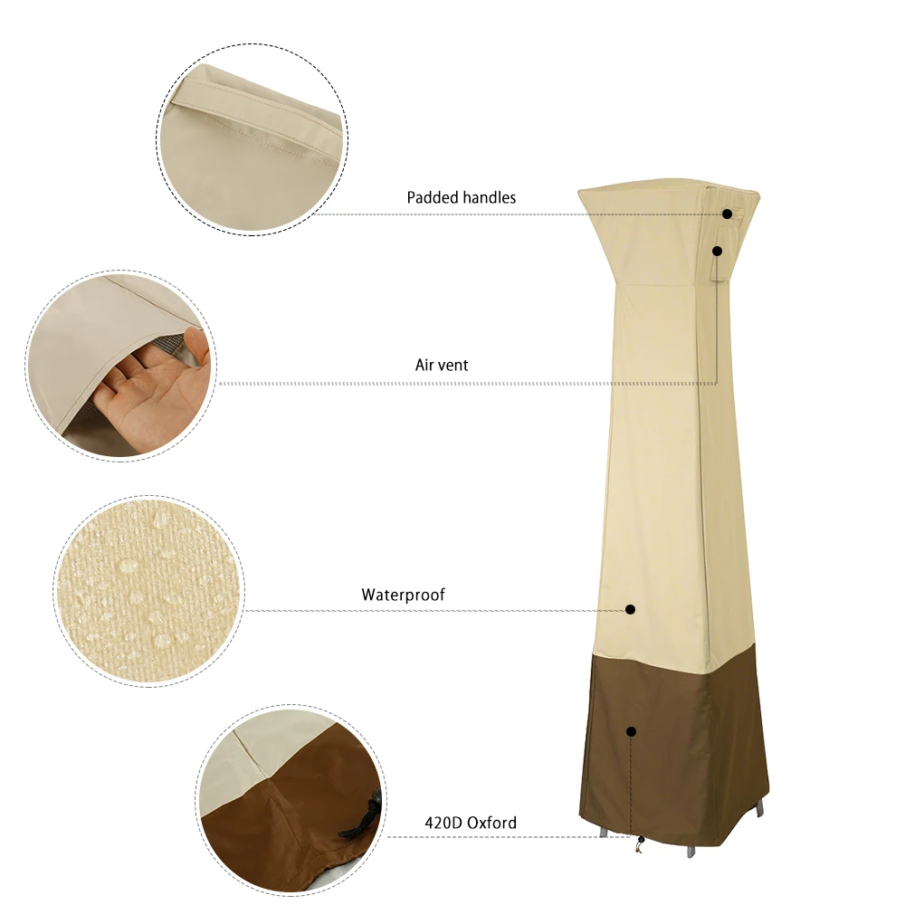 Оксфордская тканевая крышка нагревателя для сада, патио, террасный обогреватель, водонепроницаемый пылезащитный чехол для дома