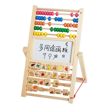 

1 Set Wooden Kids Learning Machines Multifunction Abacus Learning Stand Wooden Toys Counting Cognition Board