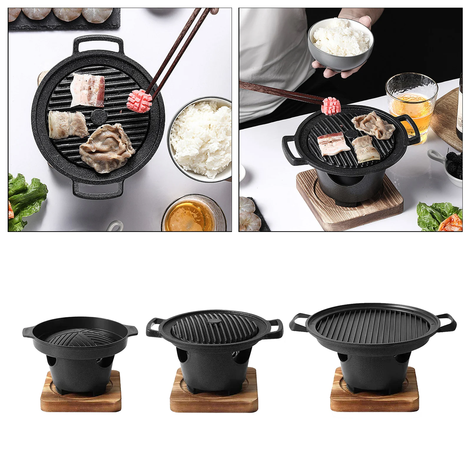 YIEOTM Mini Barbecue Portable de Style Japonais, Cuisine Domestique pour  Une Personne, Barbecue extérieur sans fumée, Petit Pot à rôtir, Outil de