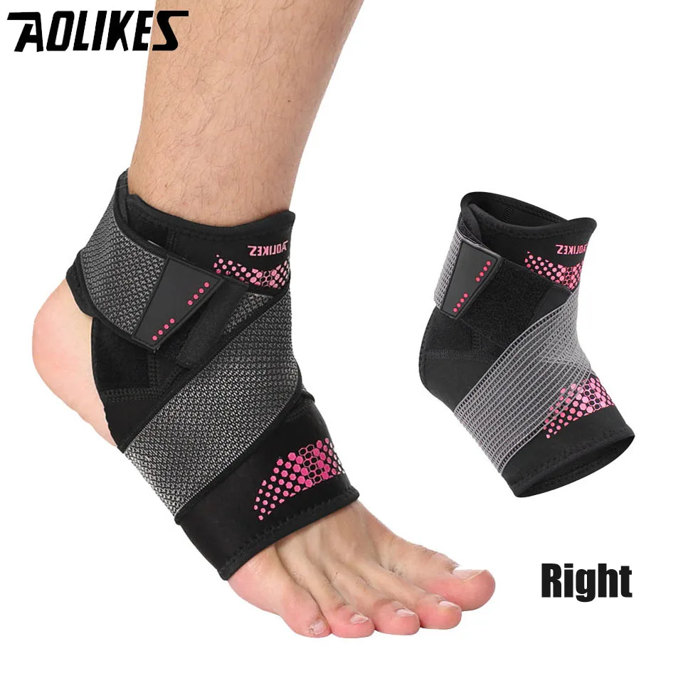 AOLIKES 1 шт. поддержка Лодыжки Бинт лодыжки Поддержка Спортивная Беговая защита повязка на ногу эластичные 3D плетения и ремешком на щиколотке в виде буквы «бандажа рукава